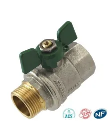 Vanne verte Papillon Mâle/Femelle Poignée / papillon- Discount Plomberie