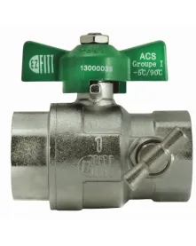 Vanne verte Papillon Femelle/Femelle à purge Poignée / papillon- Discount Plomberie