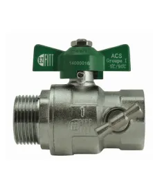 Vanne verte papillon Mâle/Femelle à purge Poignée / papillon- Discount Plomberie