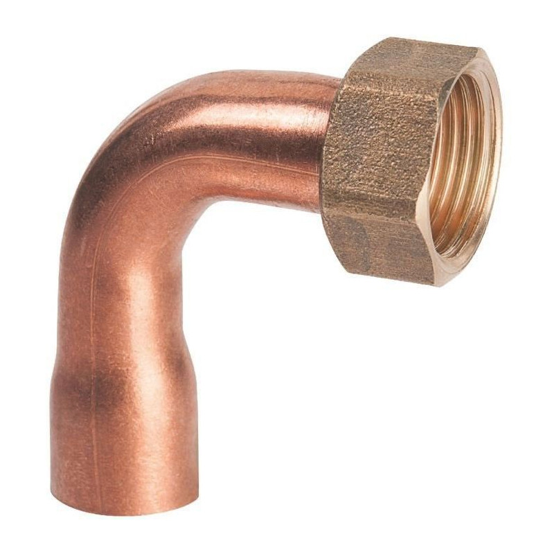 COUDE ÉCROU PRISONNIER  cuivre à souder - discount plomberie