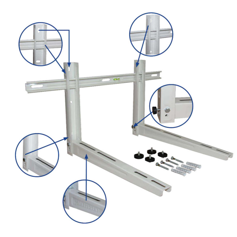 Support mural clim - groupe extérieur - ACCESSOIRES Pompes à Chaleu...
