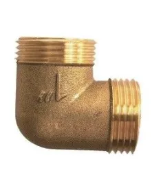 Coude laiton mâle - mâle à visser