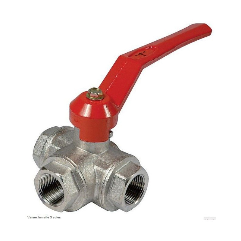 Vanne femelle 3 voies Poignée / papillon- Discount Plomberie