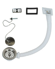 Bonde à bouchon et trop-plein latéral  - Évacuation Ø60