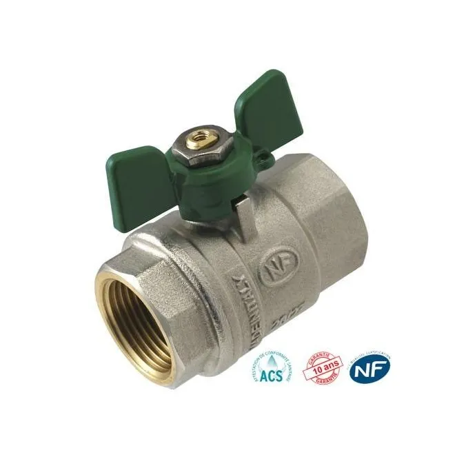 Vanne verte Papillon Femelle/Femelle Poignée / papillon- Discount Plomberie