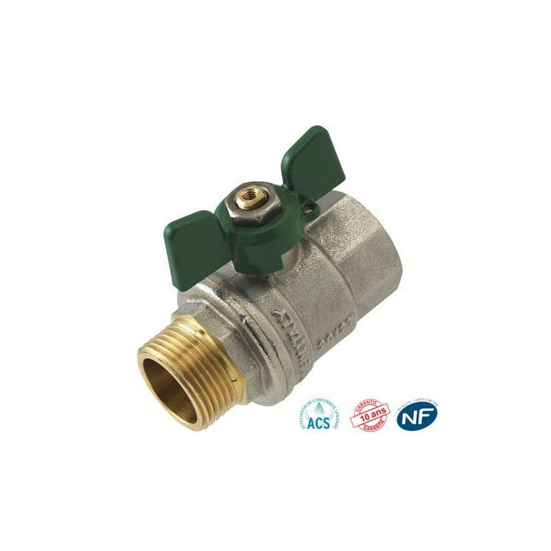 Vanne verte Papillon MF Poignée / papillon- Discount Plomberie