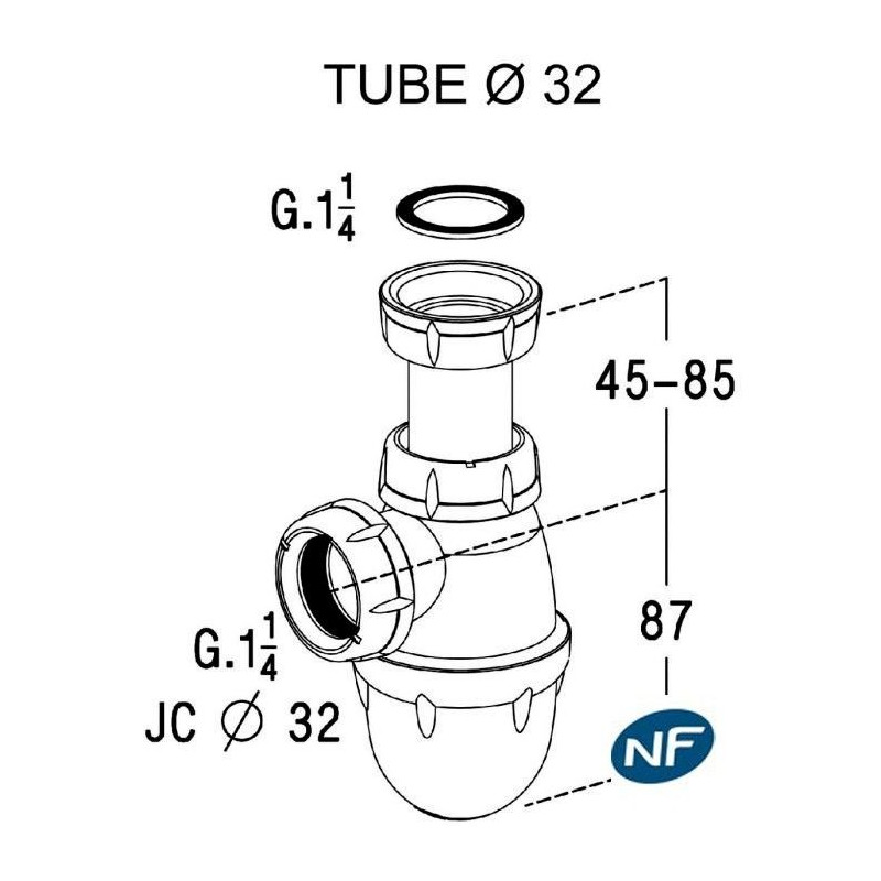 Accessoires PVC VIEGA - Siphon de lavabo - Pompac