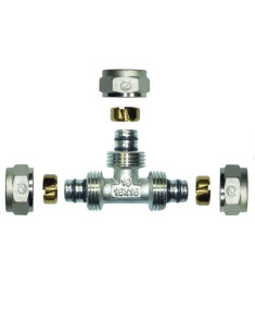 RACCORD TE EGAL Ø16 à Ø32 multicouche à compression  - Discount plo...