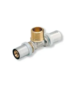 Té sortie mâle multicouche à sertir