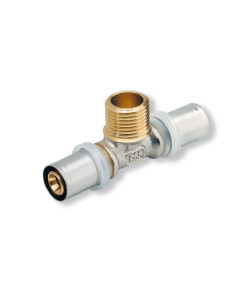 Té sortie mâle multicouche à sertir