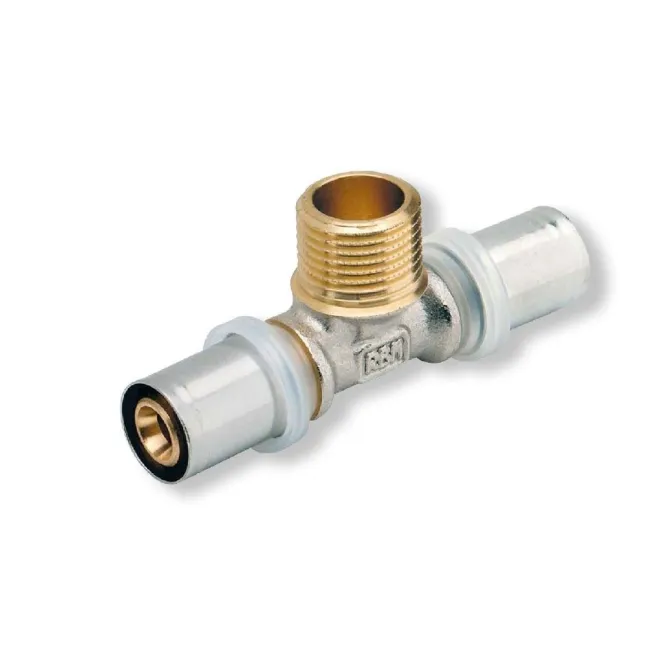 Té sortie mâle multicouche à sertir