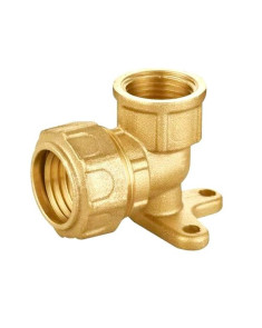 COUDE APPLIQUE LAITON pour Tube PE Serrage Extérieur