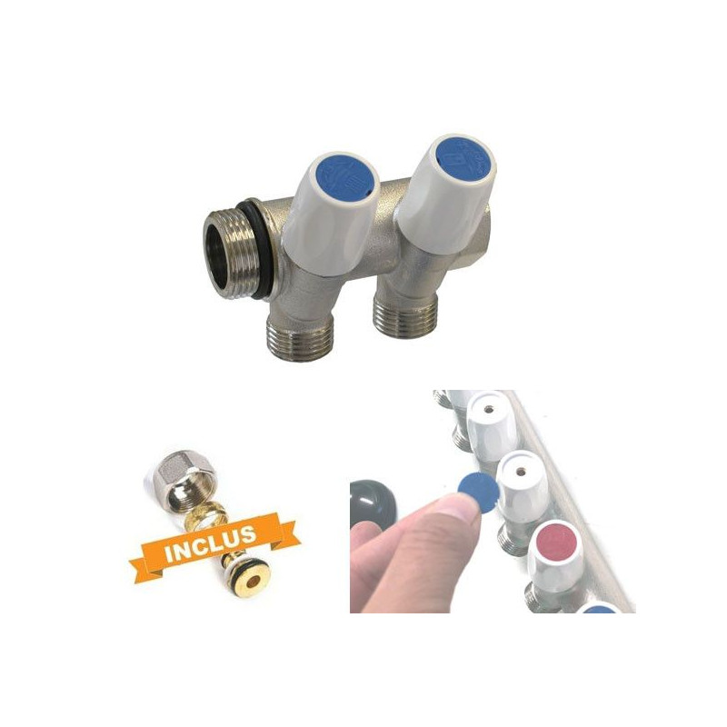 COLLECTEURS VANNES MF 3/4" - Sortie 1/2 pour Tube Multicouche