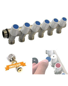 COLLECTEURS VANNES MF 3/4" - Sortie 1/2 pour Tube Multicouche