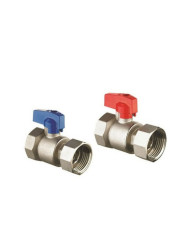 Vannes rougle/bleue Fem/Fem écrou libre 1"