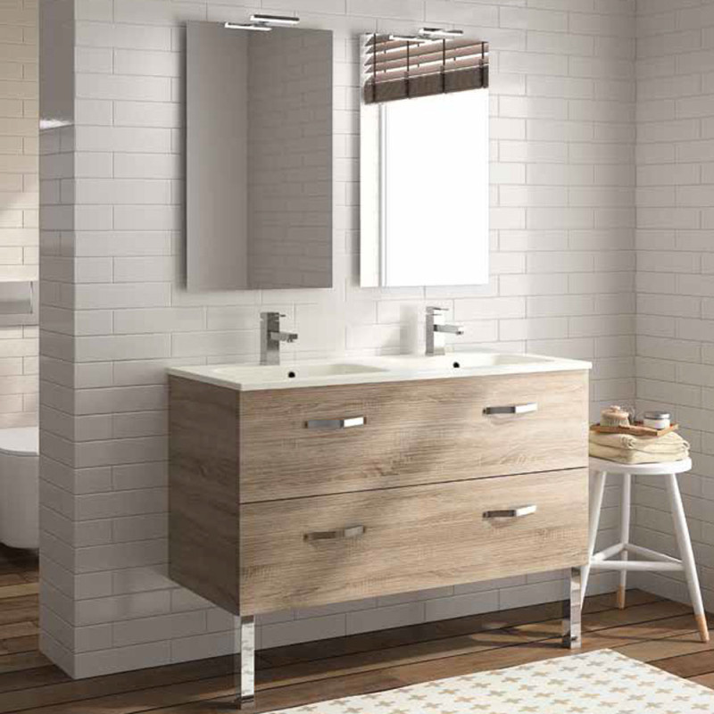 Meuble salle de bain Double vasque Angelo 2 tiroirs - 120 cm