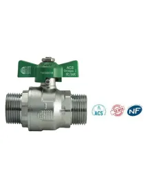 ANNE A SHERE EN LAITON CHROME, MALE/MALE - MANETTE PAPILLON VERTE