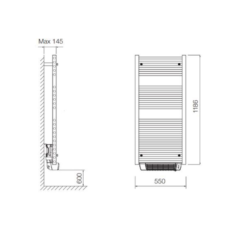 Sèche-serviettes électrique cintré Thermostat Aube - 750 W - Électr