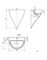 Vasque Suspendue - Kaliya - dimensions 50 X 38 X 57 cm