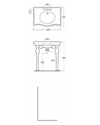 lavabo sur pieds - rak-Washington - Dimensions 84,5 x 57,5 x 87 cm