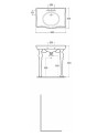 lavabo sur pieds - rak-Washington - Dimensions 84,5 x 57,5 x 87 cm