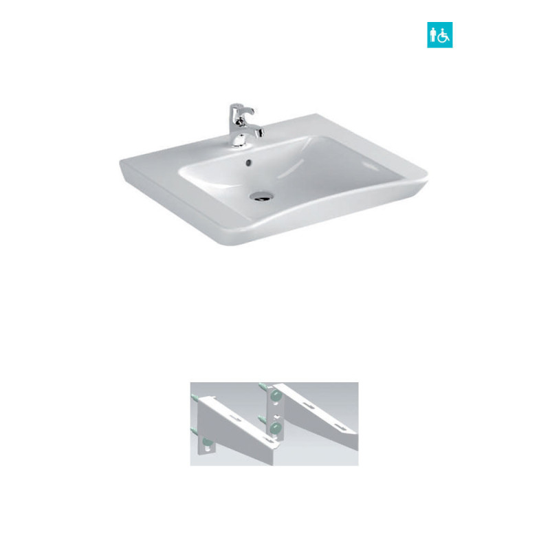 Lavabo lave-mains salle de bain PMR - Arbo - 60 x 54,5 cm