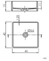 Vasque à poser carré - Artana - dimensions 40 X 40 X 15 cm