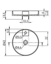 Vasque à poser ronde - Ture - solid surface - dim 42 X 13,5 cm