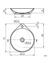 Vasque à poser ronde - Nadir - Solid surface dimensions 43,5 X 10 cm