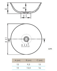 Vasque à poser ronde - Bol - solid surface - diamètre 41 cm
