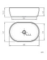 Vasque céramique à poser - Chiure - dimensions 60 X 42 X 14,5 cm