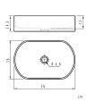 Vasque céramique à poser - Verona - dimensions 56 X 36 X 14,5 cm