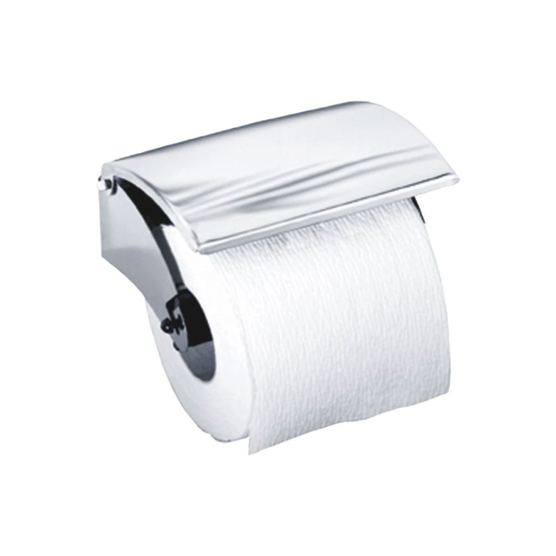 Double porte-rouleaux professionnel inox pour papier WC standard
