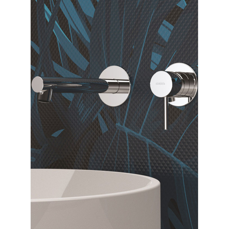 Mitigeur lavabo mural chromé 2 trous, sans boitier - Ultraminimal
