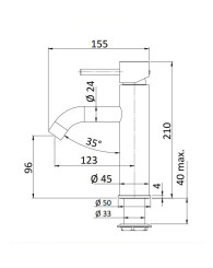 Mitigeur lavabo salle de bain corps moyen chromé avec vidage - Next