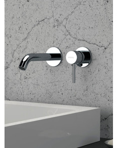 Mitigeur lavabo salle de bain chromé avec vidage - Noir - Monocomma