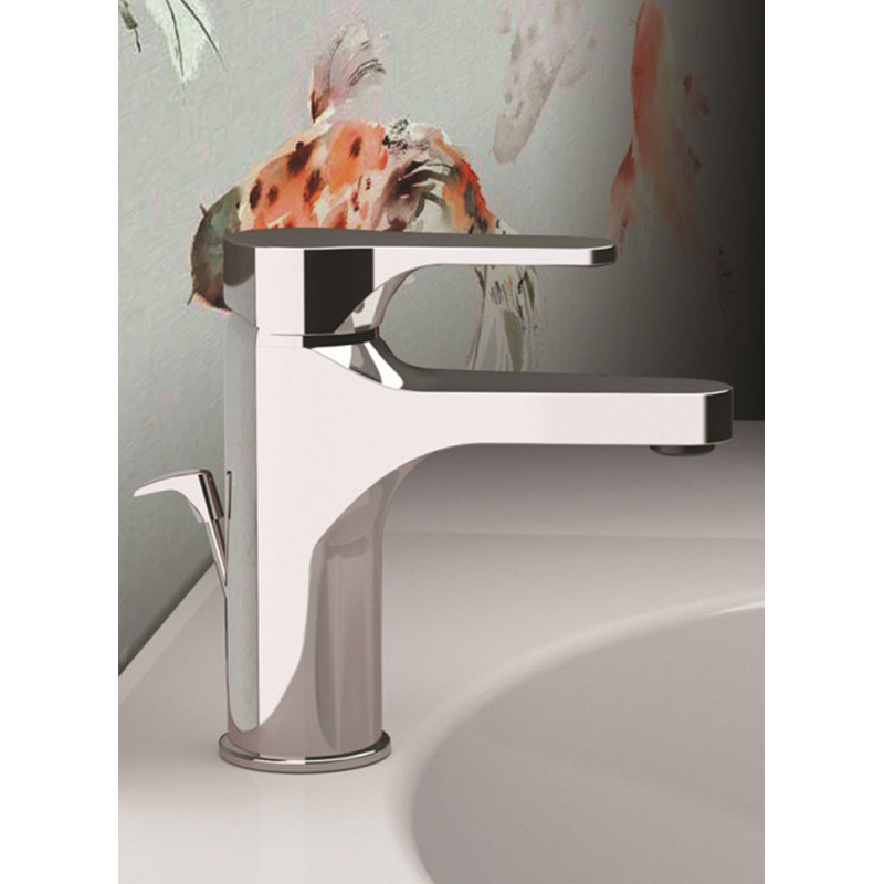 Mitigeur lavabo salle de bain chromé avec vidage - Surf