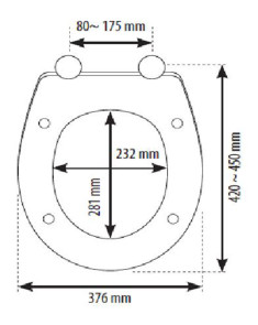 Abattant WC thermodur blanc avec fermeture ralentie MAZU  - Abattan...