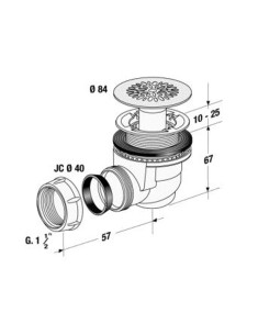 Bonde de douche Ø 60 mm Nicoll  - Vidage de douches