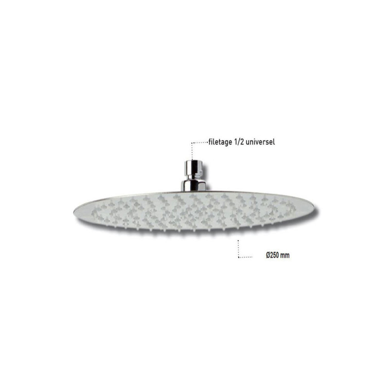 Tête de douche ronde extra plate en inox Kali Ø25 cm Pommes de d