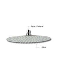 Tête de douche ronde extra-plate en inox Kali - Ø25 cm