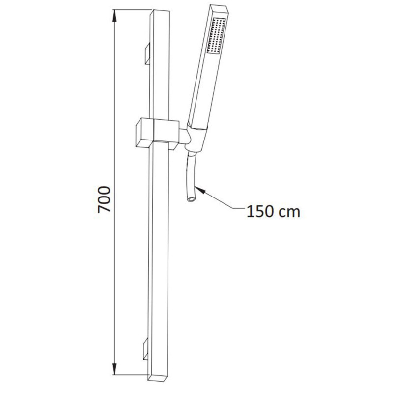 Flexible de douche en laiton chromé - 1,50m/1,75m/2m VALENTIN