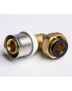 Coude écrou tournant multicouche à sertir