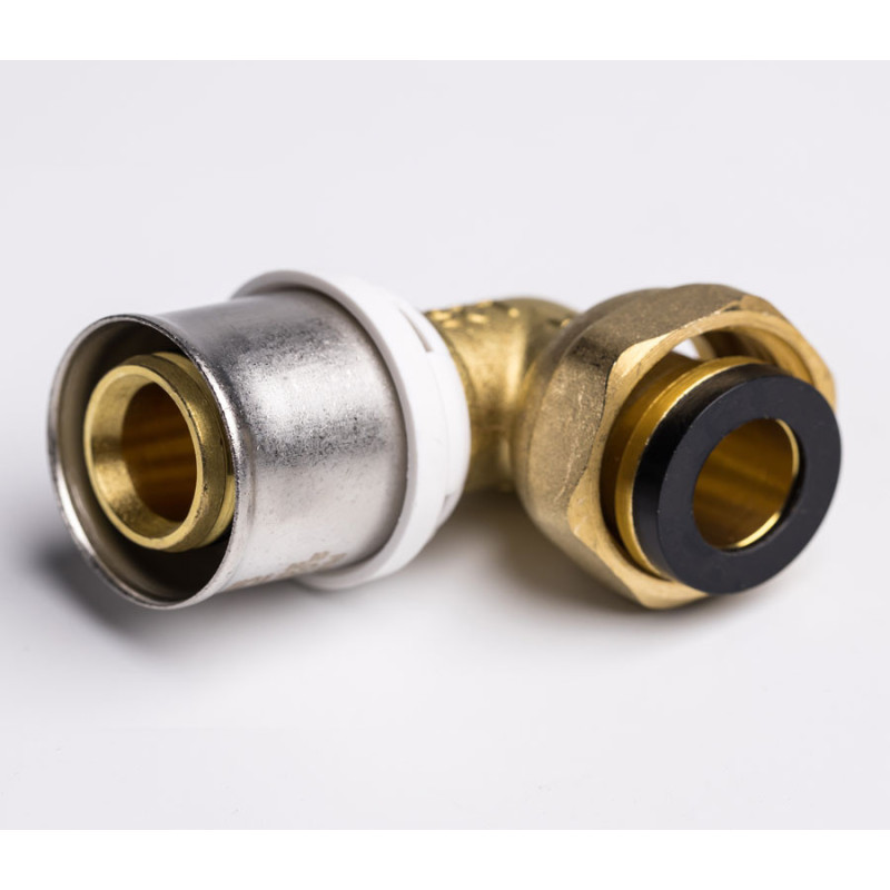 Coude écrou tournant multicouche à sertir