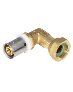 Coude écrou tournant multicouche à sertir