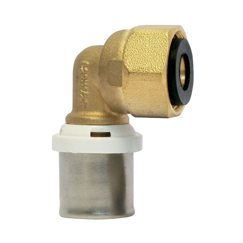 Coude écrou tournant multicouche à sertir