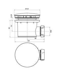Bonde de douche Ø90 TOURBILLON HORIZONTALE