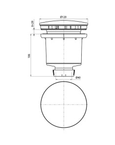 Bonde de douche Ø90 TOURBILLON VERTICALE