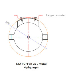 Ballon tampon mural 25L - 4 piquages