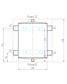 Ballon tampon mural 25L - 4 piquages